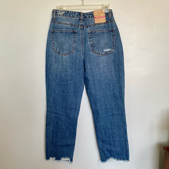 Vanilla Star Jeans Junior Size 7 90s Boyfriend Super High Rise Distressed NWT - Picture 3 of 10